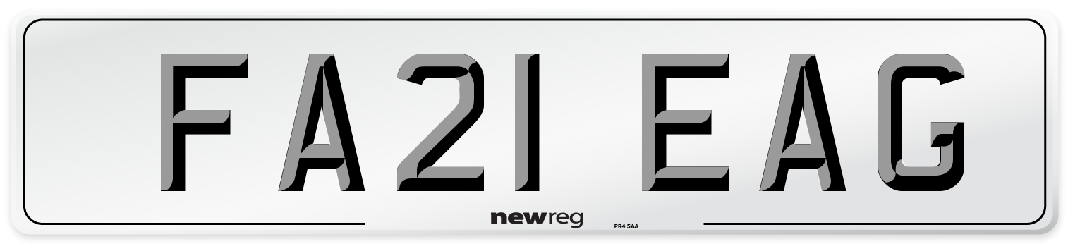 FA21 EAG Number Plate from New Reg